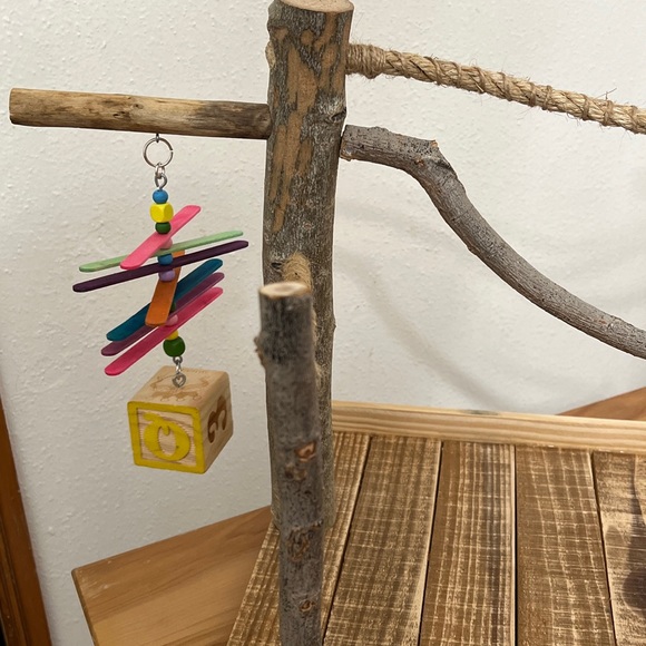 Bird/Parrot play gym, handcrafted by me - Picture 4 of 8